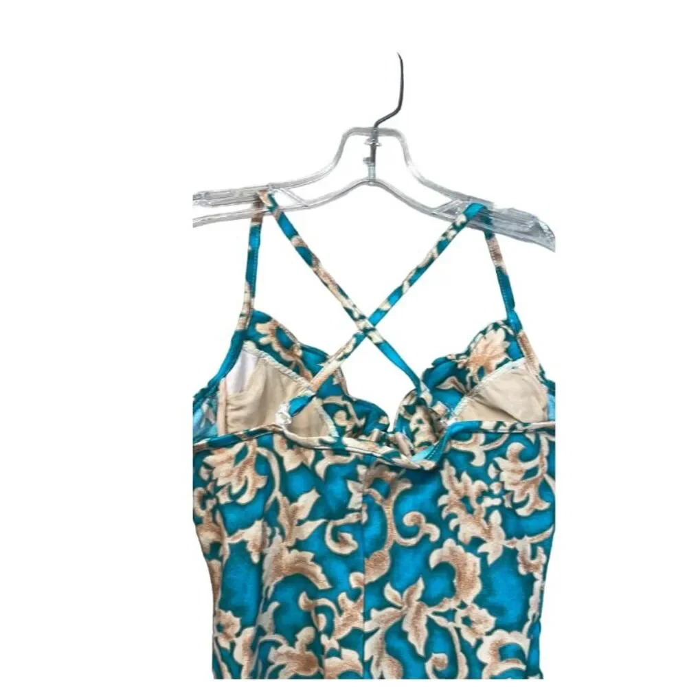 Vintage 80's Via Marina Once Piece Bathing Suit Size 12 - Picture 5 of 9